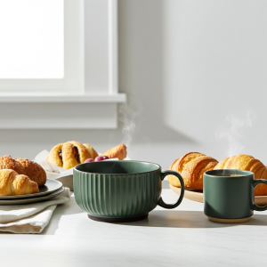 керамична купа с дръжка 420 мл Nordic Green, Beige, Gray