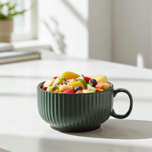 керамична купа с дръжка 420 мл Nordic Green, Beige, Gray