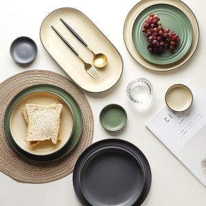 керамична десертна чиния за сервиране 20 см Nordic Beige, Gray