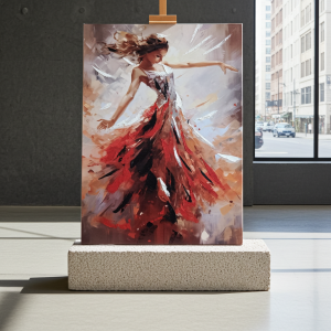 картина с елегантна танцуваща дама 70 х 50 см