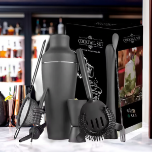 комплект за коктейли 8 части Black Matte