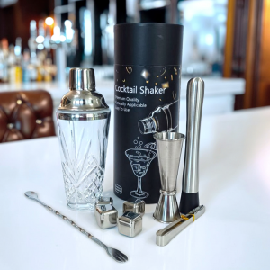 комплект за коктейли в подаръчна кутия, стъклен шейкър 400 мл, 9 части, Morello