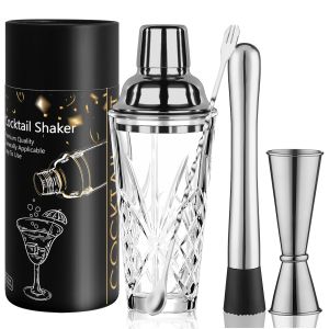 комплект за коктейли в подаръчна кутия, стъклен шейкър 400 мл, 9 части, Morello