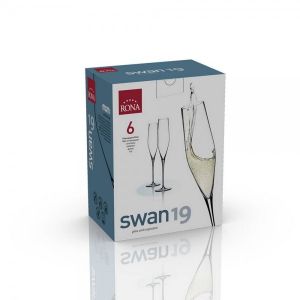чаши за шампанско 6 бр. Swan 190 мл 