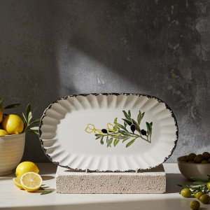 овално Керамично Плато Маслини 29 см