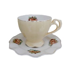 чаши за капучино или чай 6 бр. с чинийки 6 бр. Yellow Magic - порцелан