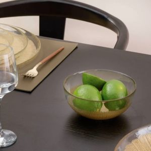 стъклена купа Secret de Gourmet, 15 см златист декор