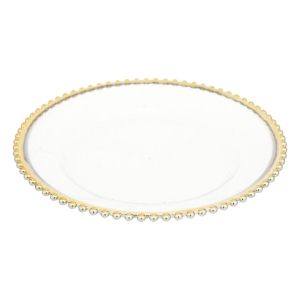 луксозна подложна чиния Secret de Gourmet, 32 см, декор златни перли