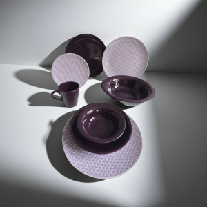 комплект за вечеря Kütahya Porcelain Purple от 33 части за 6 души