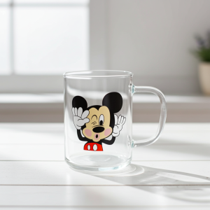 Чаша с дръжка Mickey Mouse - боросиликатно стъкло
