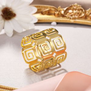 метални пръстени за салфетки Morello Gold с класически гръцки мотив. Комплект от 6 бр.