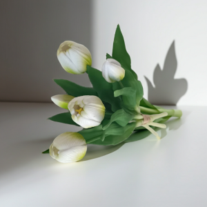 Букет 5 бр. бели изкуствени лалета Morello | Real Touch | liv.bg