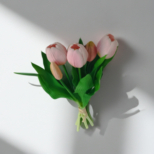 букет от 5 светло розови лалета Morello – нежно усещане, 31 см