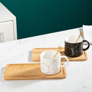 купи 2 на цената на 1: чаши, чинийки, лъжички Bamboo White & Black