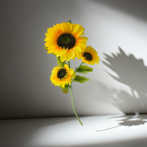 изкуствен стрък слънчоглед Morello – Слънчев акцент с три цвята (125 см)