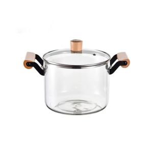 Семейна стъклена тенджера Morello Crystal – 4.5 литра, XL Боросиликатно стъкло с премиум дървени дръжки