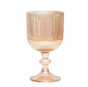 Комплект от 6 бр. чаши за вино Morello Aurora – Кехлибарен релеф, 350 мл