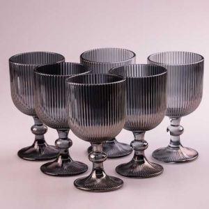Комплект от 6 бр. чаши за бяло вино Morello Aurora – Димно сиво, 250 мл