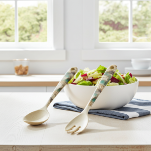 Бамбуков комплект прибори за салата Morello – Peacock Feather, 24 см