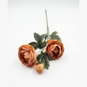 Артистичен букет от естествена коприна Morello – Медени божури, 3 стръка, 70 см