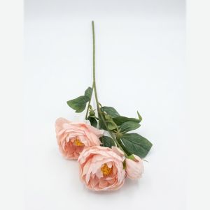 Нежен букет от естествена коприна Morello – Светло розови божури, 3 стръка, 70 см