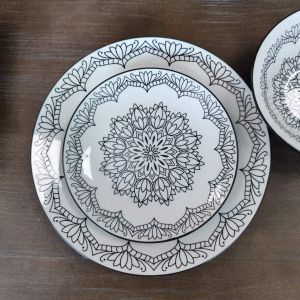 сервиз за хранене 18 части Black Mosaic, керамика