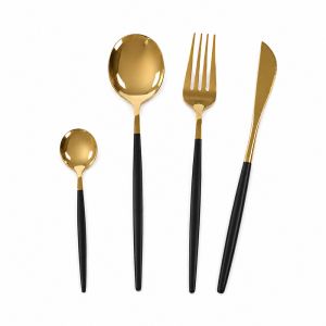 прибори за хранене 24 части Black & Gold, Morello - неръждаема стомана