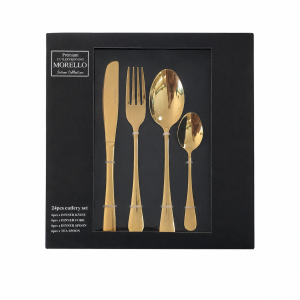 Прибори за хранене Morello Classic Gold, 24 части за 6 човека