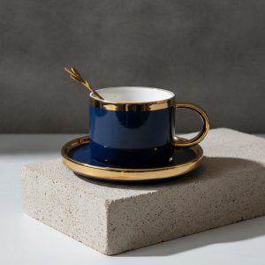 Чаша, чинийка, лъжичка Morello Elegant Blue