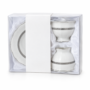 чаши за капучино или чай Morello Elegant Silver - 4 части костен порцелан