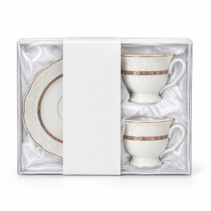 чаши за капучино или чай Morello Elegant Rose Gold - 4 части костен порцелан