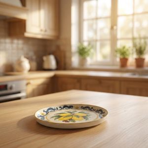 Керамична десертна чиния Morello Vintage Lemons 20 см с винтидж дизайн на сицилиански лимони от онлайн магазин liv.bg