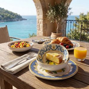 Керамична купа Morello Vintage Lemons 15х5.5 см с винтидж дизайн на сицилиански лимони от онлайн магазин liv.bg