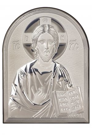 Икона 25 х 19 Исус Христос със сребърно покритие 