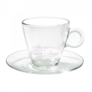 Чашка с чинийка закалено стъкло 320 мл Bormioli Rocco