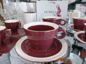 Чаши за капучино и чай 4 части Burgundy by Morello