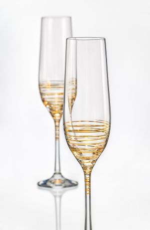 Чаши за шампанско Viola Gold Spiral by Bohemia Crystalex