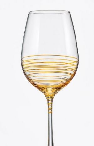 Чаши за бяло вино Viola Gold Spiral by Bohemia Crystalex