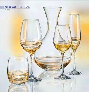 Чаши за вода Viola Gold Spiral by Bohemia Crystalex