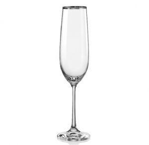 Чаши за шампанско Viola Silver Rim 