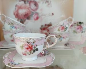 чаши за капучино или чай 12 ч. Pink Baroque with Lace