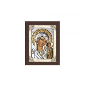 Икона 4 x 6 Богородица сребро 999