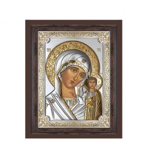 Икона 12 x 15 Богородица сребро 999 с рамка