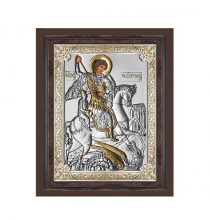 Икона 17 x 21,5 Св. Георги сребро 999 с рамка