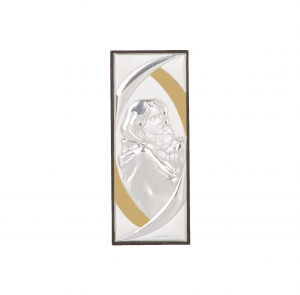 Икона 14,5 х 5,5 см Св. Богородица и Младенеца със сребърно покритие 