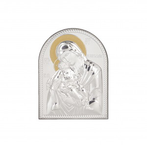 икона 13,5 Х 10 Св. Богородица и Младенеца със сребърно и златно покритие