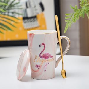 чаша с капак и лъжичка Rose Flamingo